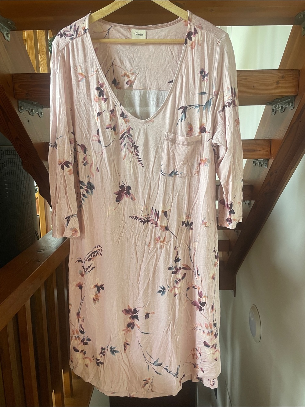 Soma Pink Floral Sleep Shirt size medium